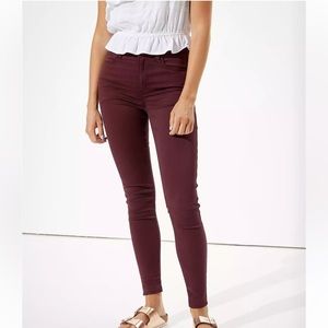 AE Maroon Jeggings